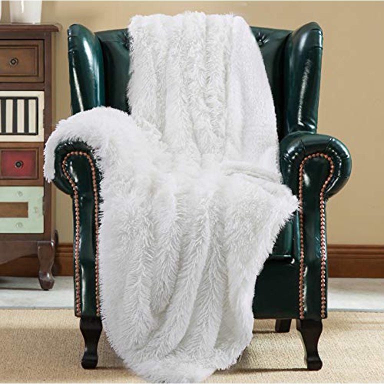 Shag with Sherpa Reversible Warm Throw Blanket, Ultra Soft, Cozy Plush Luxury Fuzzy Longfur Blank... | Walmart (US)