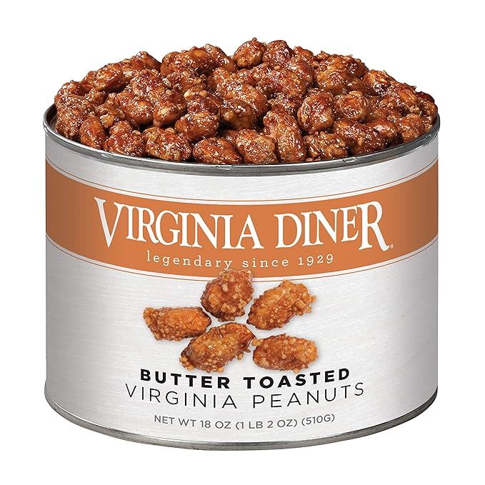Virginia Diner - Gourmet Natural Extra Large Butter Toasted Virginia Peanuts, 18 Ounce Tin | Amazon (US)