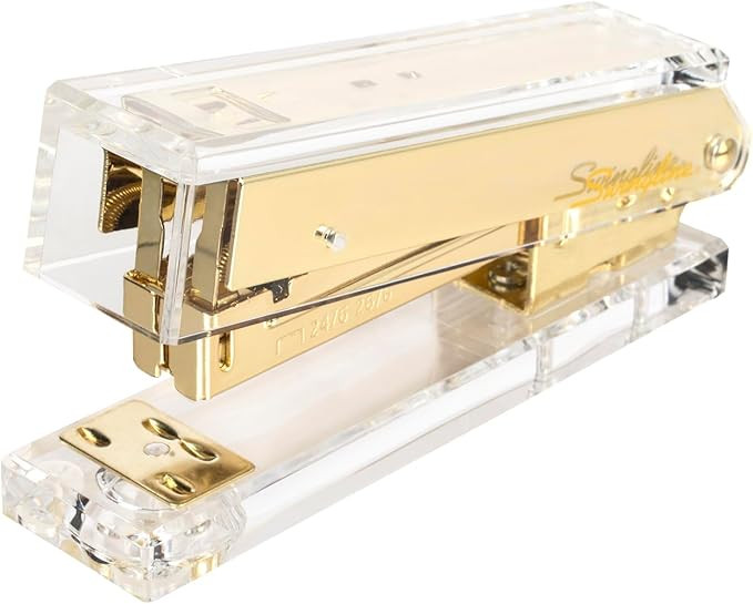 Swingline Compact Clear Acrylic Gold Stapler, 20 Sheet Capacity, Half Strip, Transparent Desk Sta... | Amazon (US)