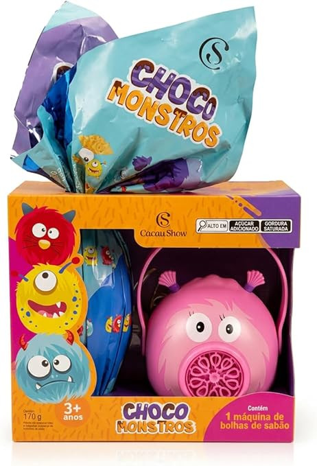 Ovo de Páscoa ao Leite Chocomonstros Bolha de Sabão Claudete Rosa 170g | Amazon (BR)