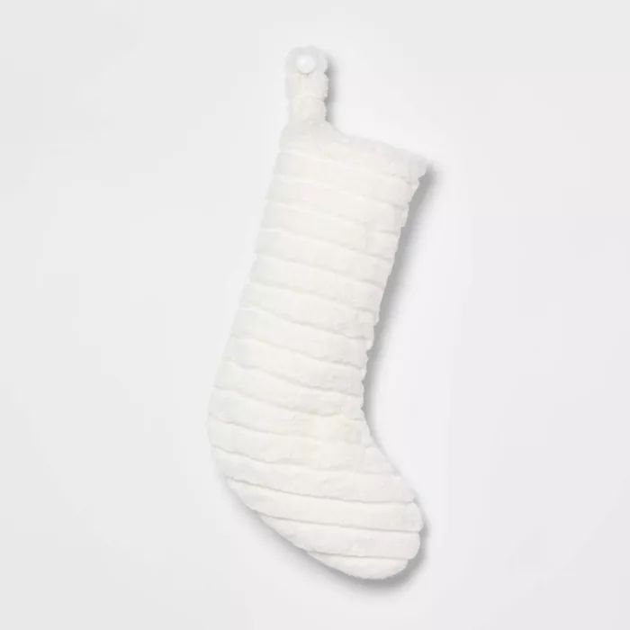 Cut Faux Fur Christmas Stocking White - Wondershop™ | Target