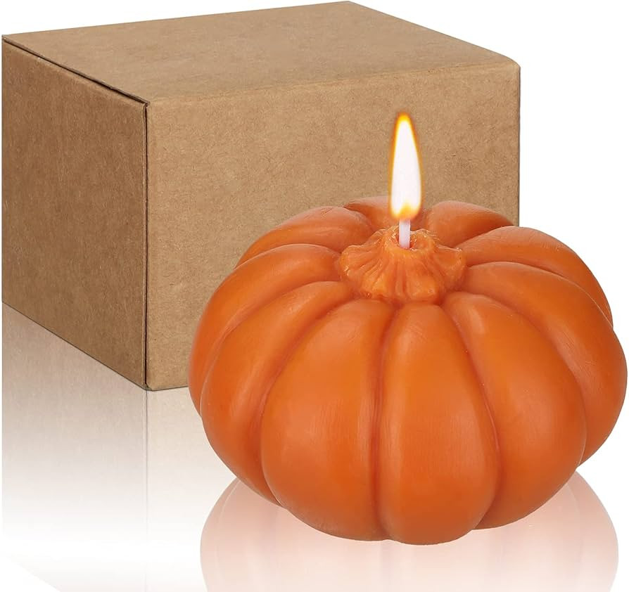 2 Pieces Pumpkin Shaped Scented Candles Thanksgiving Fall Pumpkin Candles Decoration Halloween Ar... | Amazon (US)