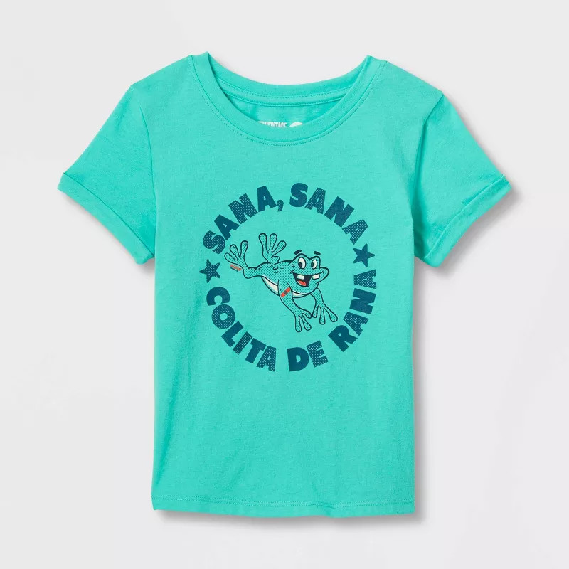 Latino Heritage Month Toddler Sana Sana Short Sleeve Round Neck T-Shirt - Green Animal Icon | Target