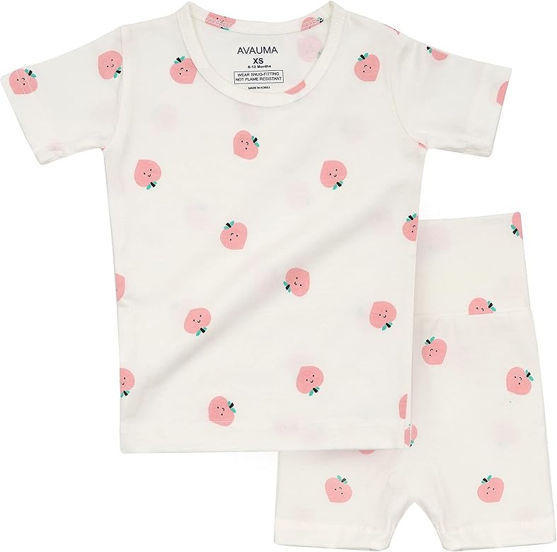 AVAUMA Baby Boys Girls Pajama Set 6M-4T Kids Cute Toddler Snug fit Short Pjs Cotton Sleepwear | Amazon (US)