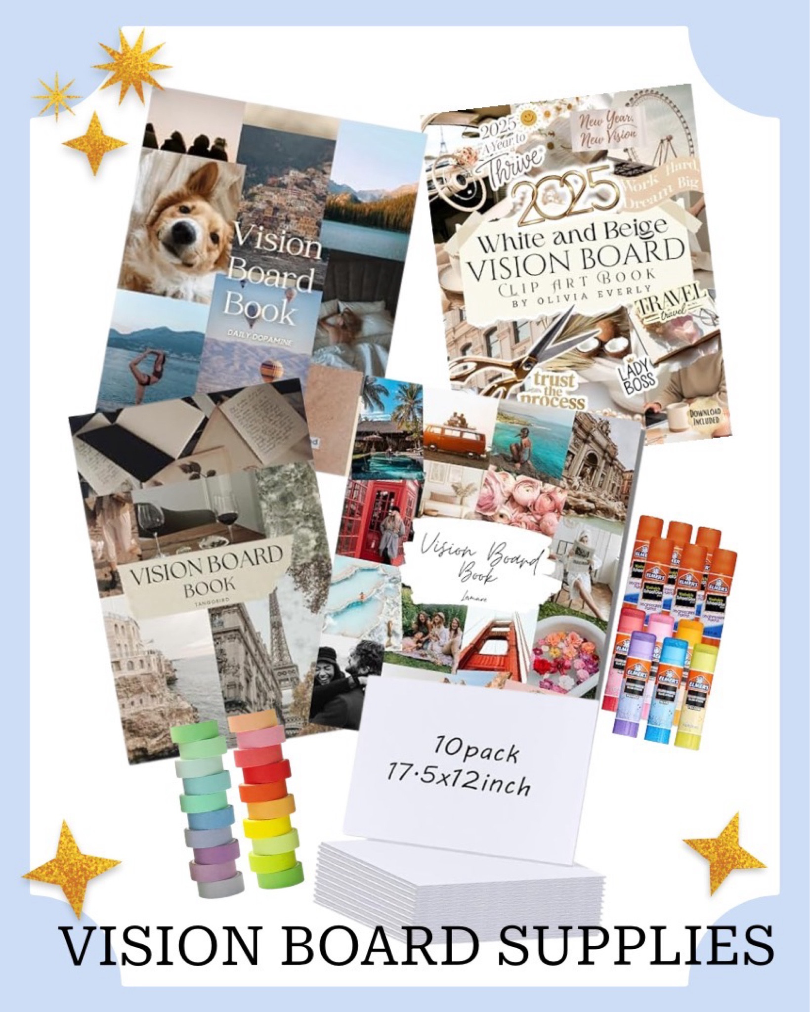 Vision Board Party: Supplies You Need

Books
Glue stick
Poster boards
Washi tape

#LTKHoliday #LTKSaleAlert #LTKGiftGuide