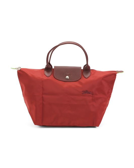 Le Pilage Recycled Canvas Foldable Tote With Leather Handles | TJ Maxx