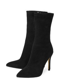 Side Zip Point Toe Stiletto Heeled Suedette Sock Boots
   SKU: sx2206018884659955     US$33.00   ... | SHEIN