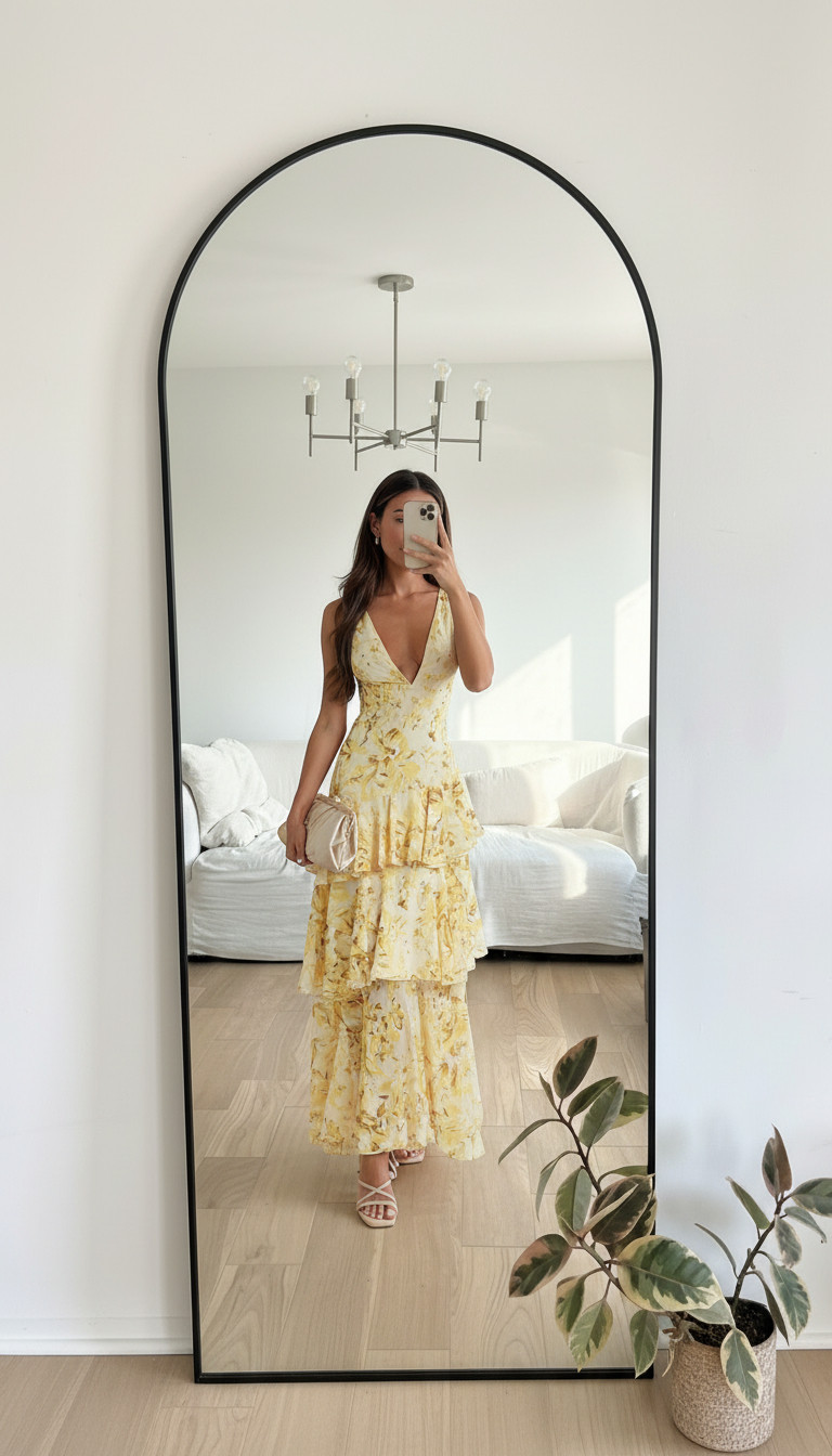 Such a beautiful spring wedding guest dress 🌼

This yellow tiered floral maxi is perfect for garden weddings, outdoor ceremonies, and spring formal events. 

 #LTKootd #LTKWedding