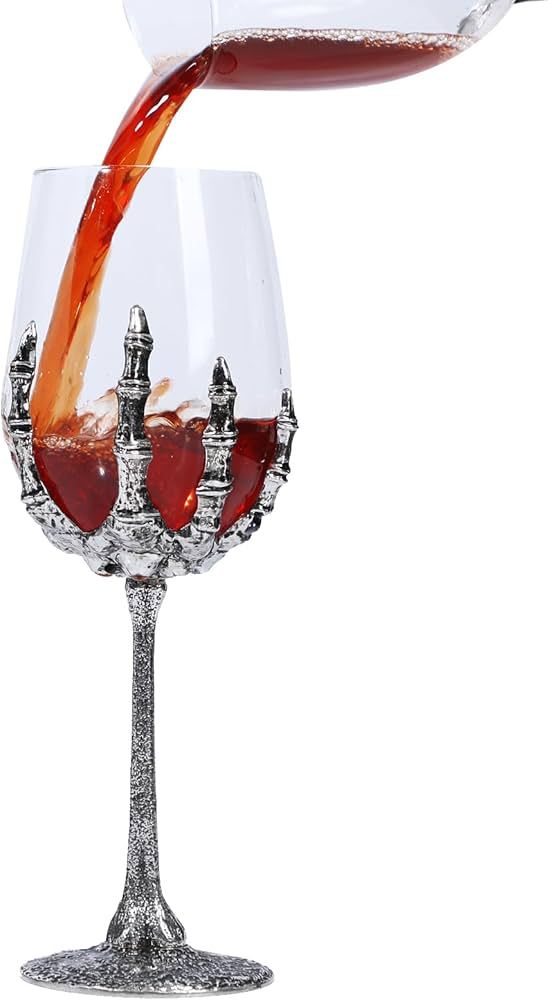 Halloween Skull Wine Glass, Skeleton Ghost Hand Wine Glass, Halloween Drinking Glasses, Skeleton ... | Amazon (US)