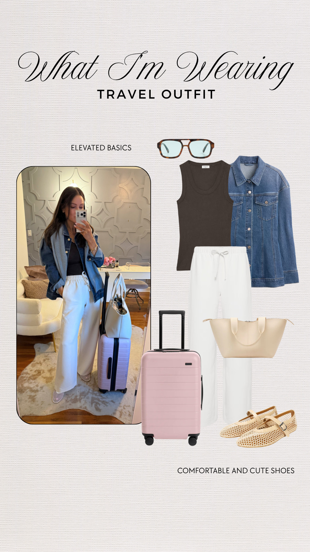The perfect travel outfit. The wrinkle resistant must have pant runs true to size. This is the chic-est denim jacket. Soft and stretchy with great coverage and shape. The shoes are so comfy. And my favorite sweater year round to layer!  

 #LTKgrwm #LTKootd #LTKOver40