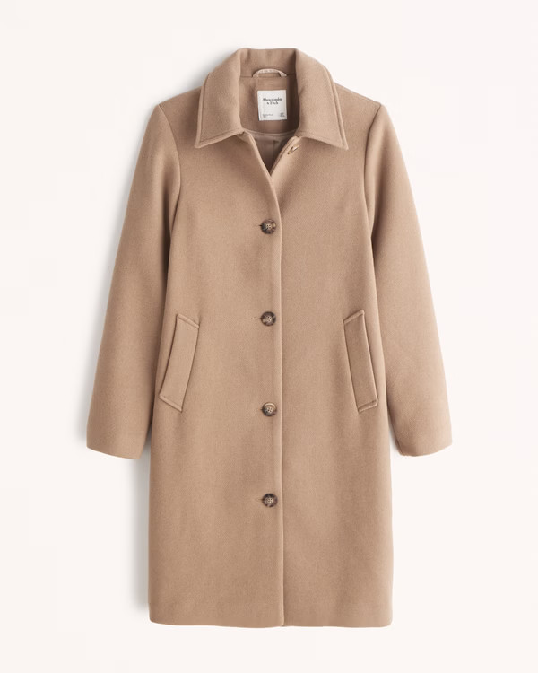 Women's Wool-Blend Mod Coat | Women's Coats & Jackets | Abercrombie.com | Abercrombie & Fitch (US)