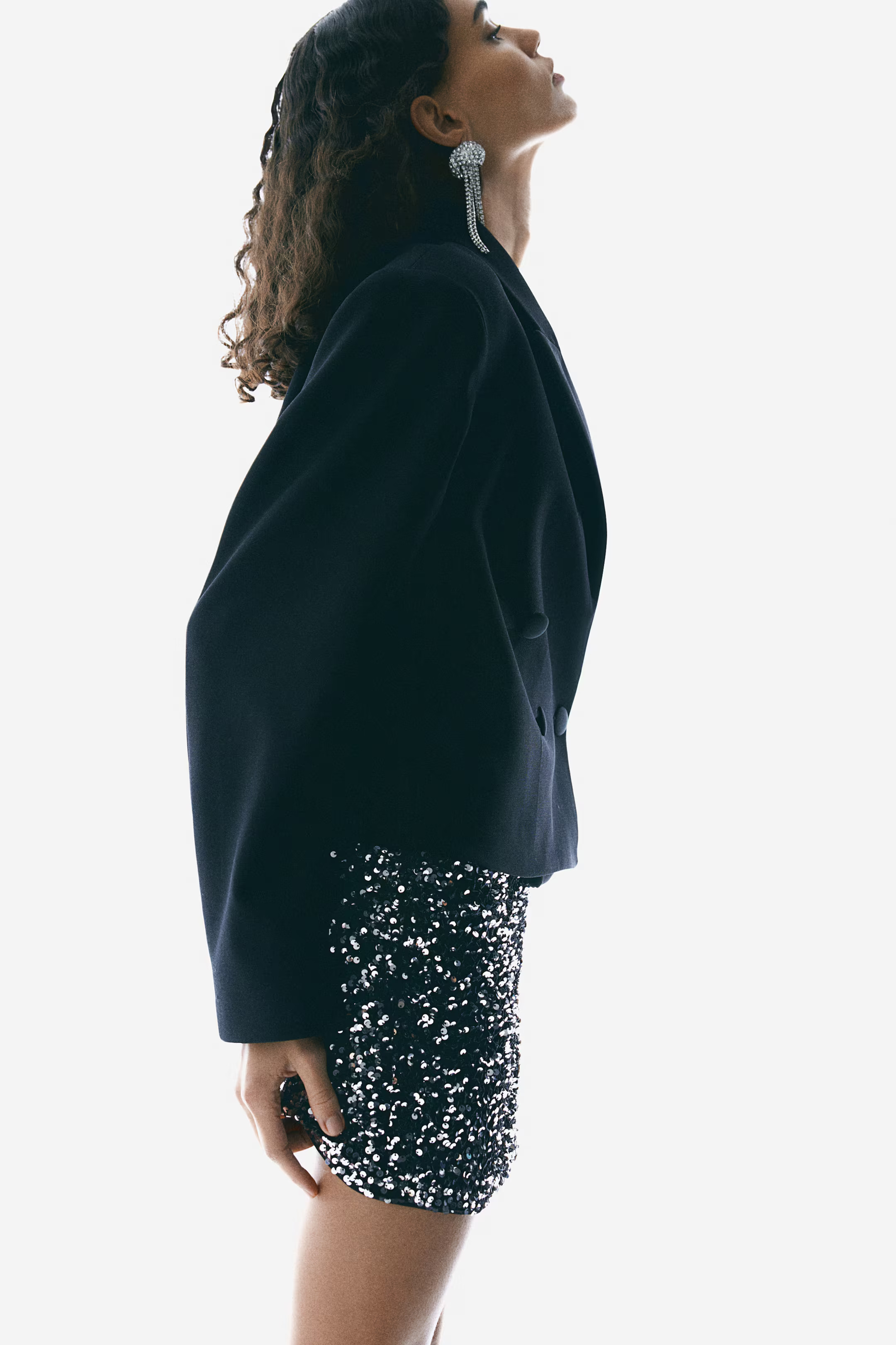 Sequined Mini Skirt - Black/silver-colored - Ladies | H&M US | H&M (US + CA)