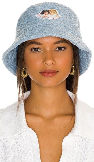 FIORUCCI Faux Fur Bucket Hat in Baby Blue. | Revolve Clothing (Global)