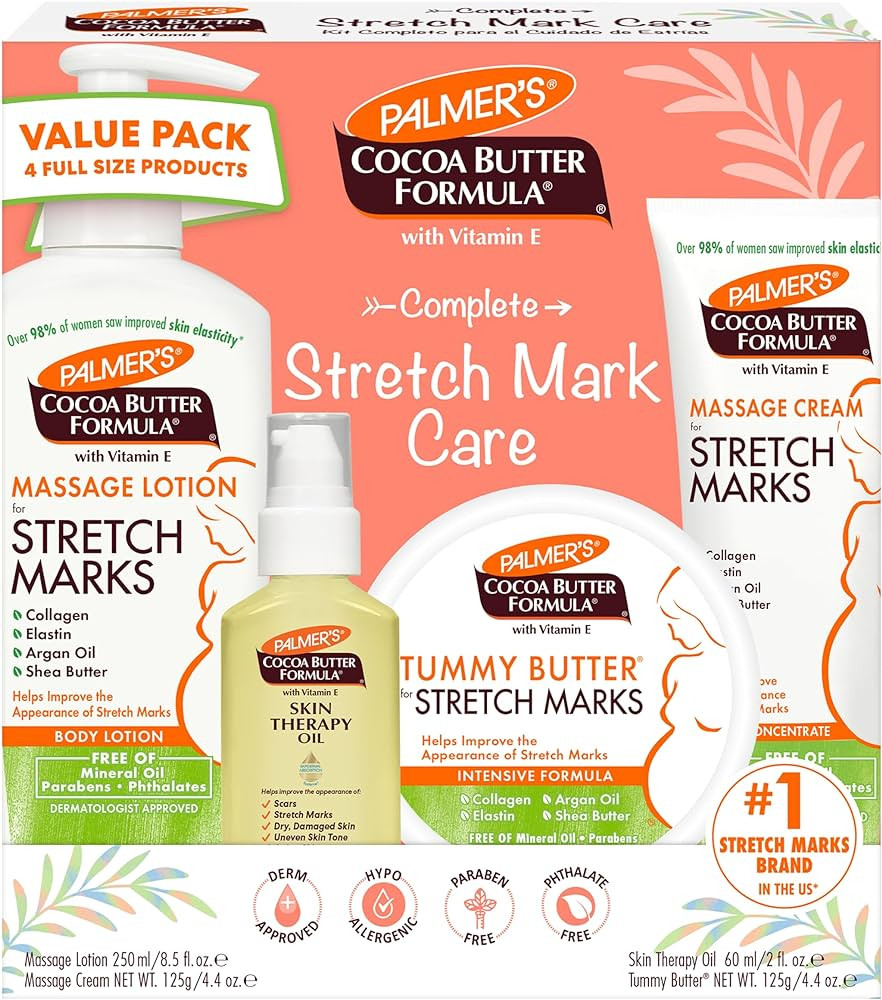 Palmer's Cocoa Butter Formula Pregnancy Skin Care Kit for Stretch Marks and Scars, Dermatologist ... | Amazon (US)