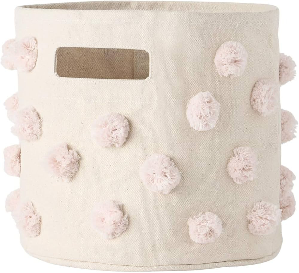 PEHR Pom Pom Basket, Pint (Blush) | 100% Cotton Canvas Storage for Nursery, Playroom & Home | Dec... | Amazon (US)