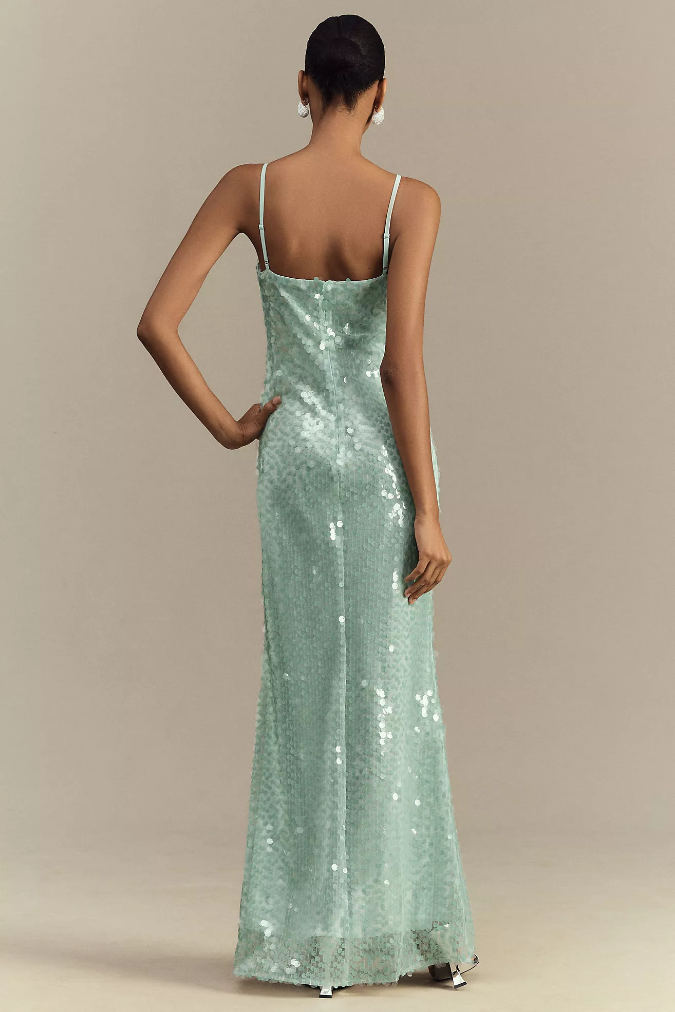Mare Mare Kassidy Cowl-Neck Stretch Sequin Maxi Dress | Anthropologie (US)