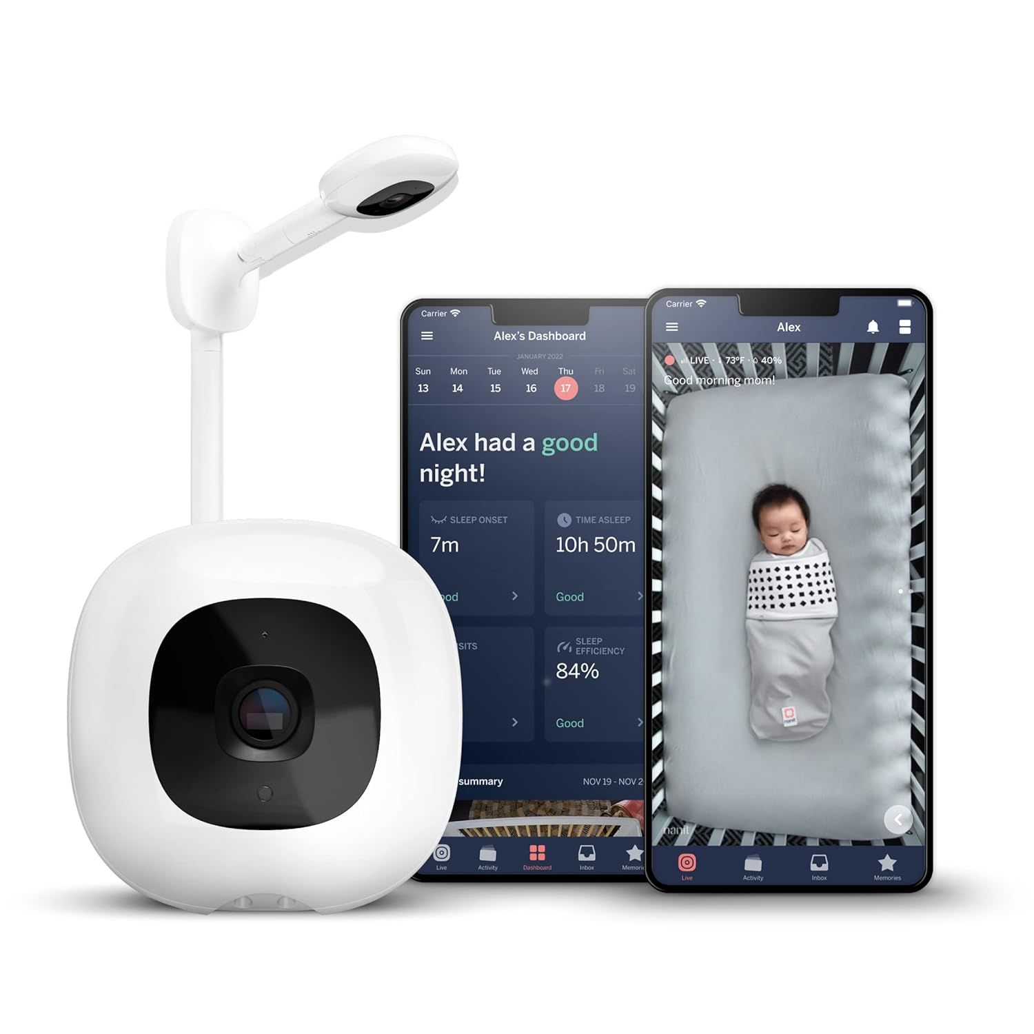 Nanit Pro Smart Baby Monitor & Wall Mount – Wi-Fi HD Video Camera, Sleep Coach and Breathing Mo... | Amazon (US)