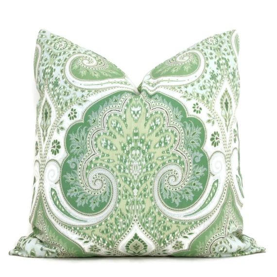 Green Laticia Paisley Decorative Pillow Cover 18x18 20x20. | Etsy | Etsy (US)