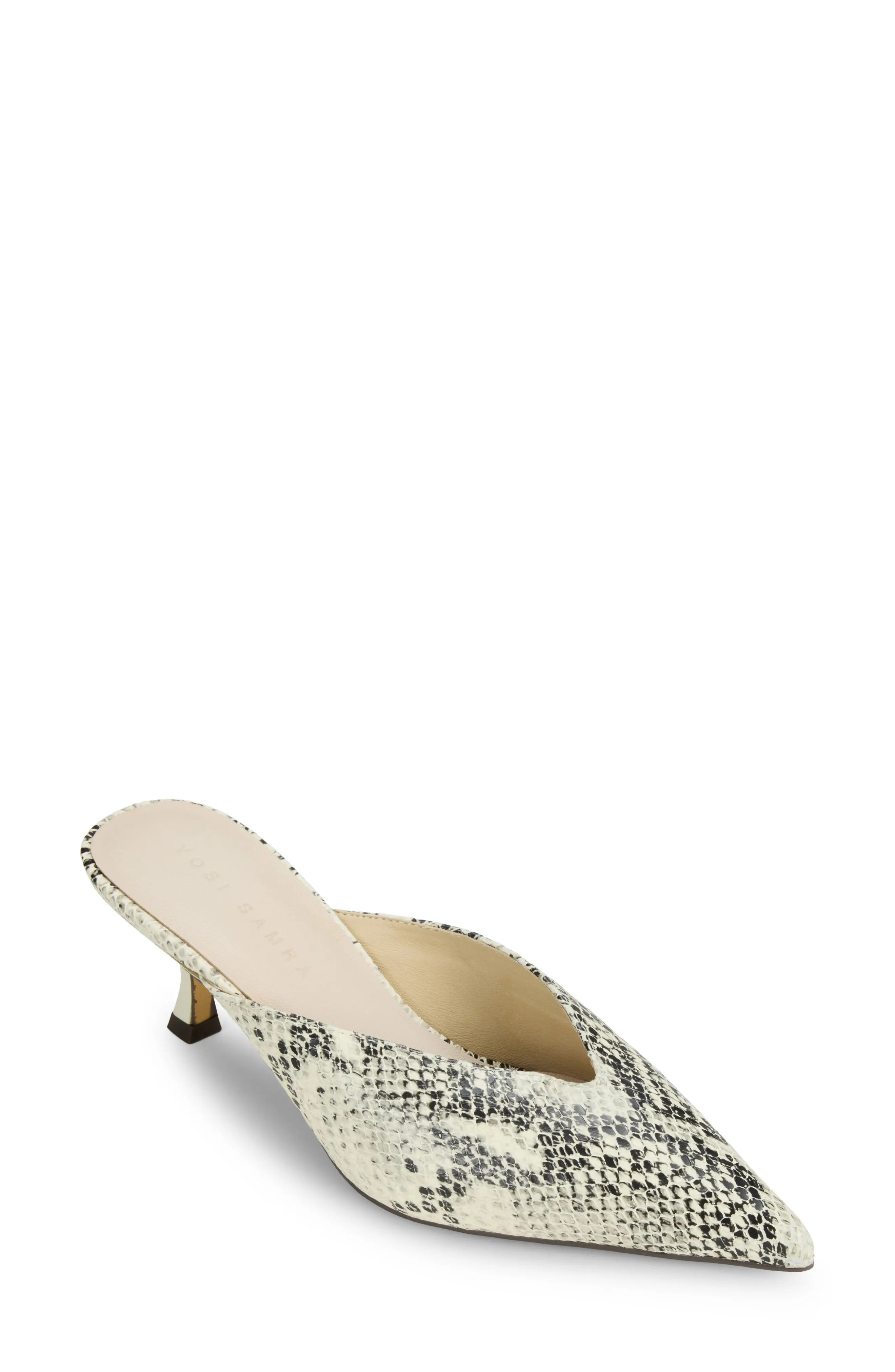 Yosi Samra Remi Pointed Toe Kitten Heel Mule in Cream at Nordstrom, Size 10 | Nordstrom