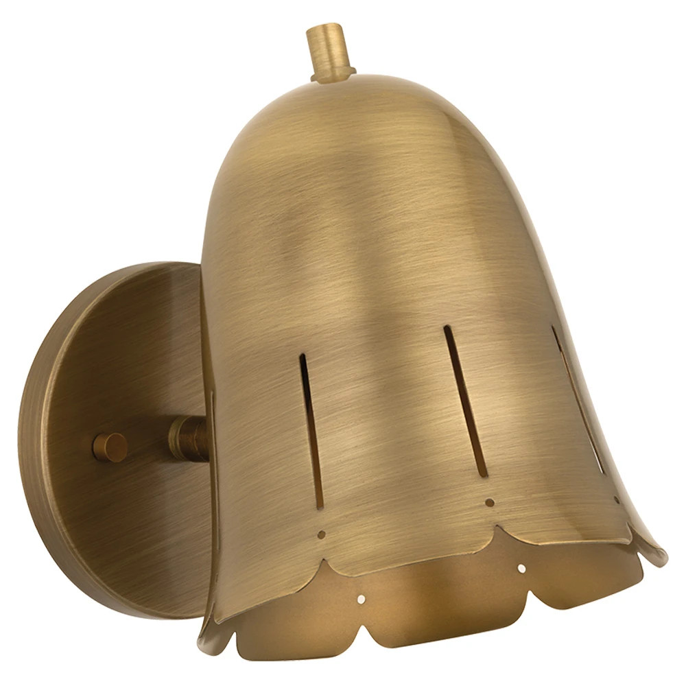 Bellflower Updated Traditional Aged Brass Sconce | Kathy Kuo Home