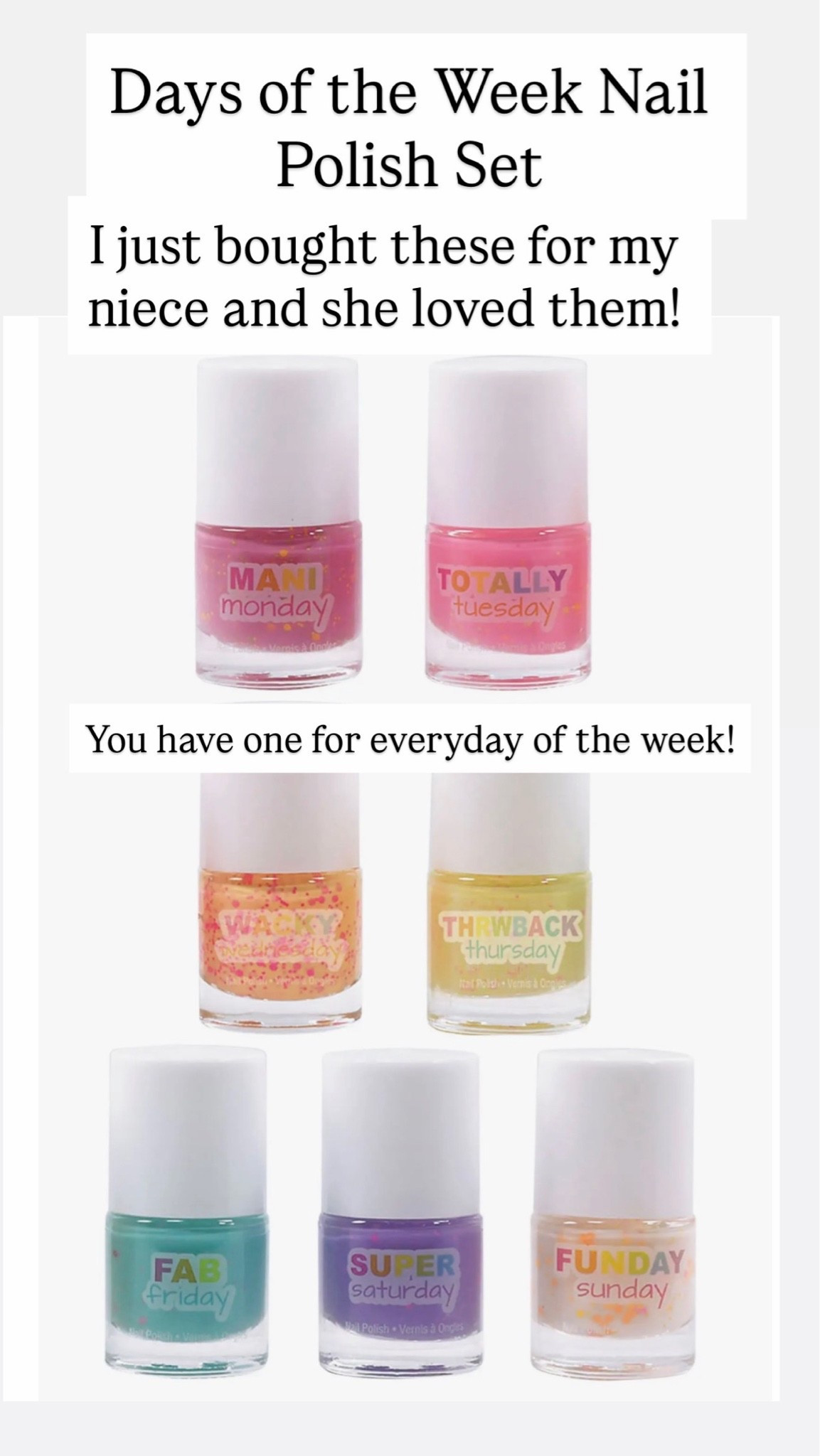 Days of the Week nail polish

#LTKKids #LTKBeauty
