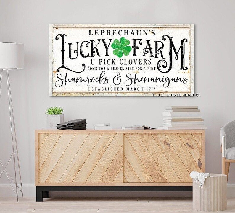 St Patrick's Day Sign Modern Farmhouse Wall Decor Canvas | Etsy | Etsy (US)