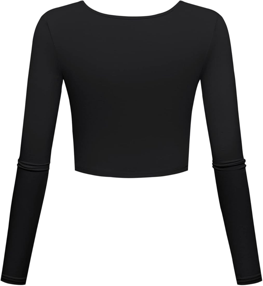 Kindcall Lightweight Basic Crop Tops Slim Fit Long Sleeve Workout Shirts for Women | Amazon (US)