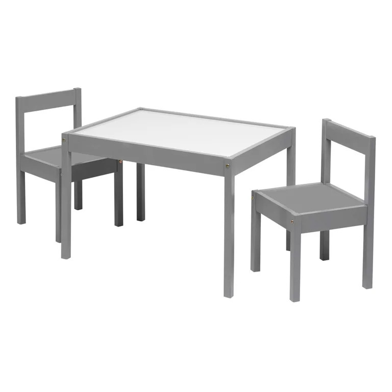 Your Zone Child 3-Piece Table and Chairs Set, in Grey Age Group 1 to 5 Years Old. | Walmart (US)