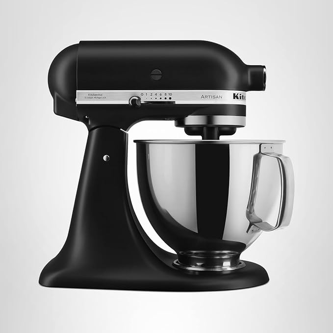 KitchenAid Artisan Series 5 Quart Tilt Head Stand Mixer with Pouring Shield KSM150PS, Matte Black | Amazon (US)