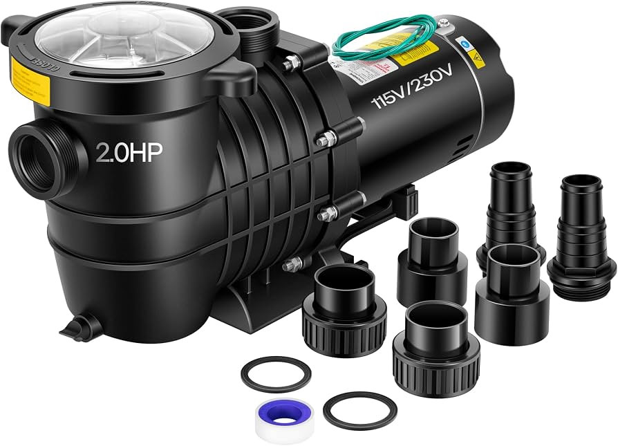 VIVOHOME 2.0HP In/Above Ground Pool Pump, 115V/230V 6800GPH Self-Priming | Amazon (US)