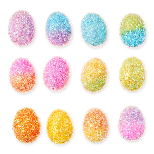 Way To Celebrate Multicolor Solid & Ombre Tinsel Easter Egg Decor, 12 Count - Walmart.com | Walmart (US)
