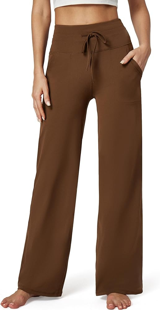 IUGA Wide Leg Yoga Pants for Women Sweatpants with Pockets Yoga Pants Flare Lounge Pants Loose Hi... | Amazon (US)