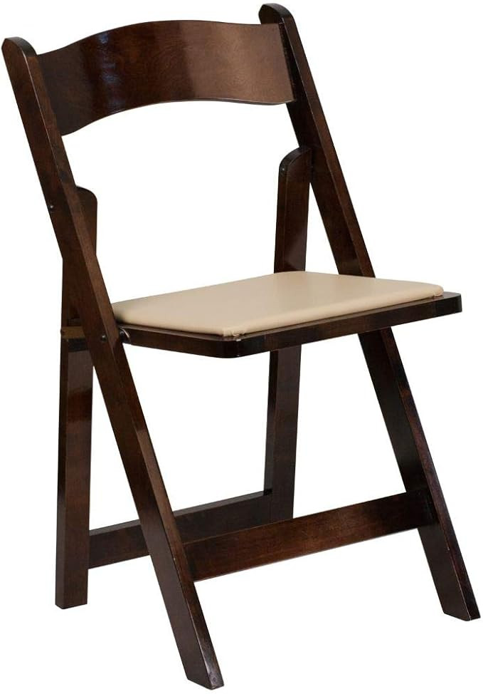 Flash Furniture 4 Pack HERCULES Series Fruitwood Wood Folding Chair with Vinyl Padded Seat | Amazon (US)
