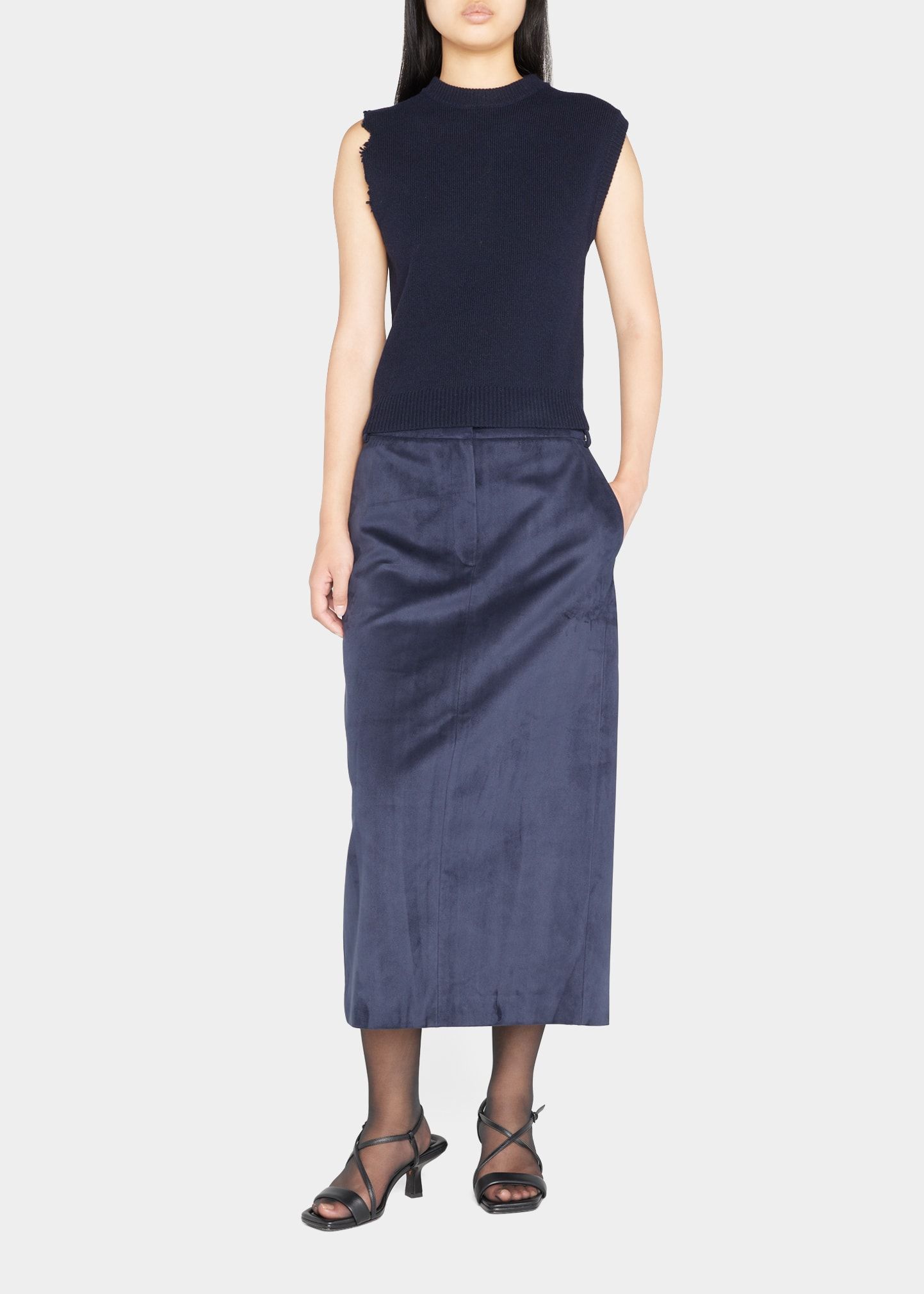 Tibi Faux Suede Midi Trouser Skirt | Bergdorf Goodman