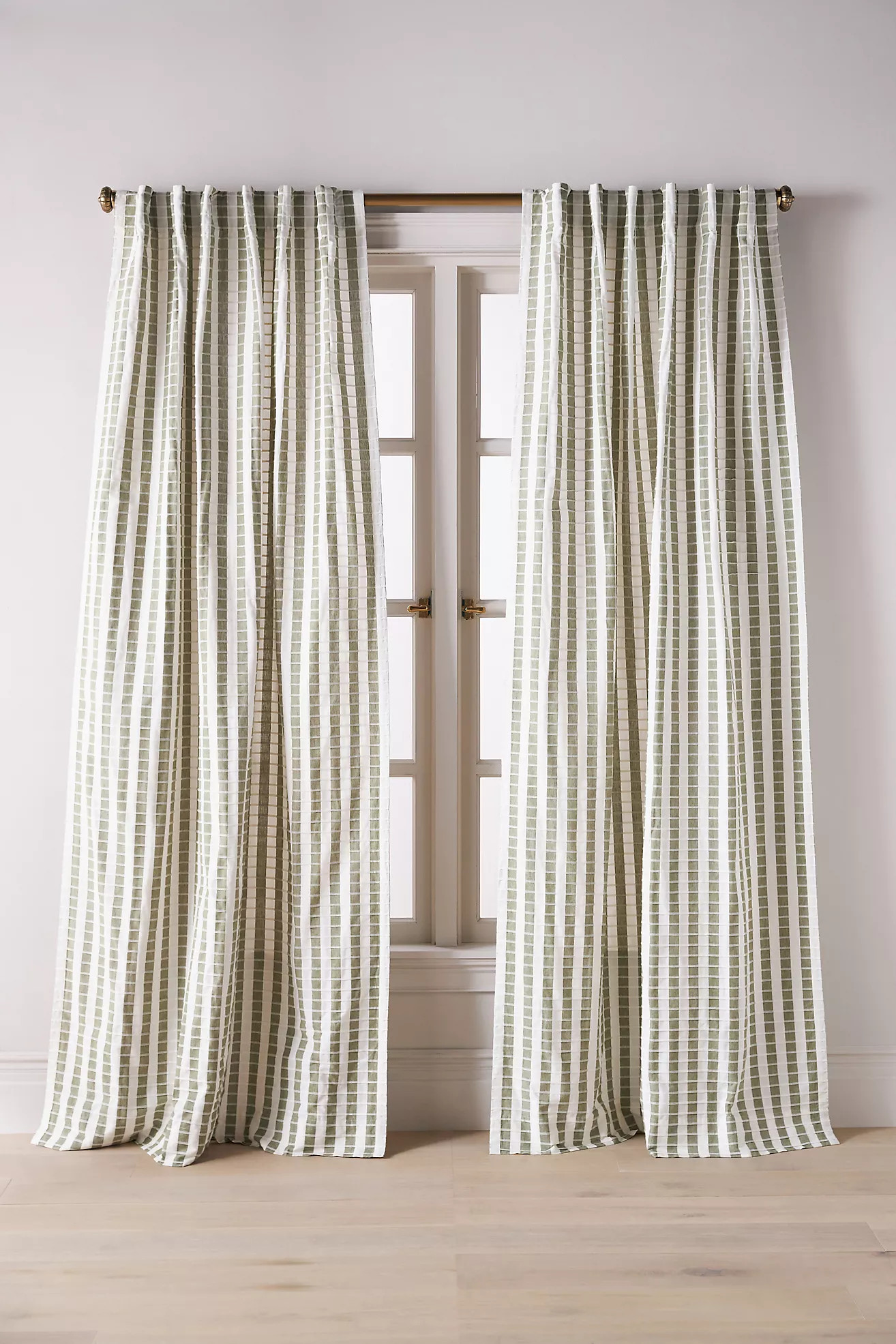 Costanza Woven Stripe Cotton Curtain | Anthropologie (US)