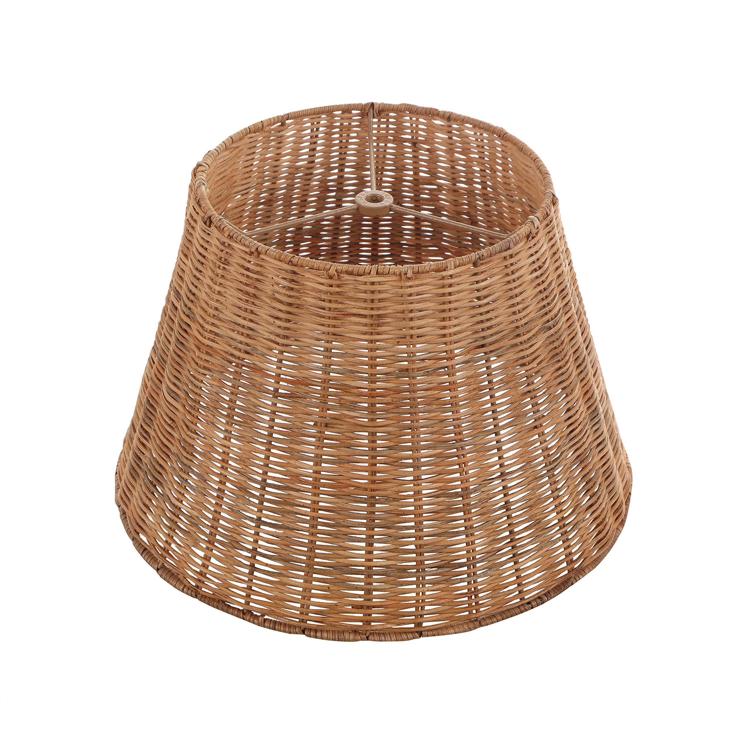 Aspen Creative 32989, Empire Natural Rattan Spider Shade, 9" Top x 14" Bottom x 9-1/2" Slant | Amazon (US)