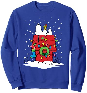 Peanuts Snoopy and Woodstock Stocking Sweatshirt Sweatshirt | Amazon (US)