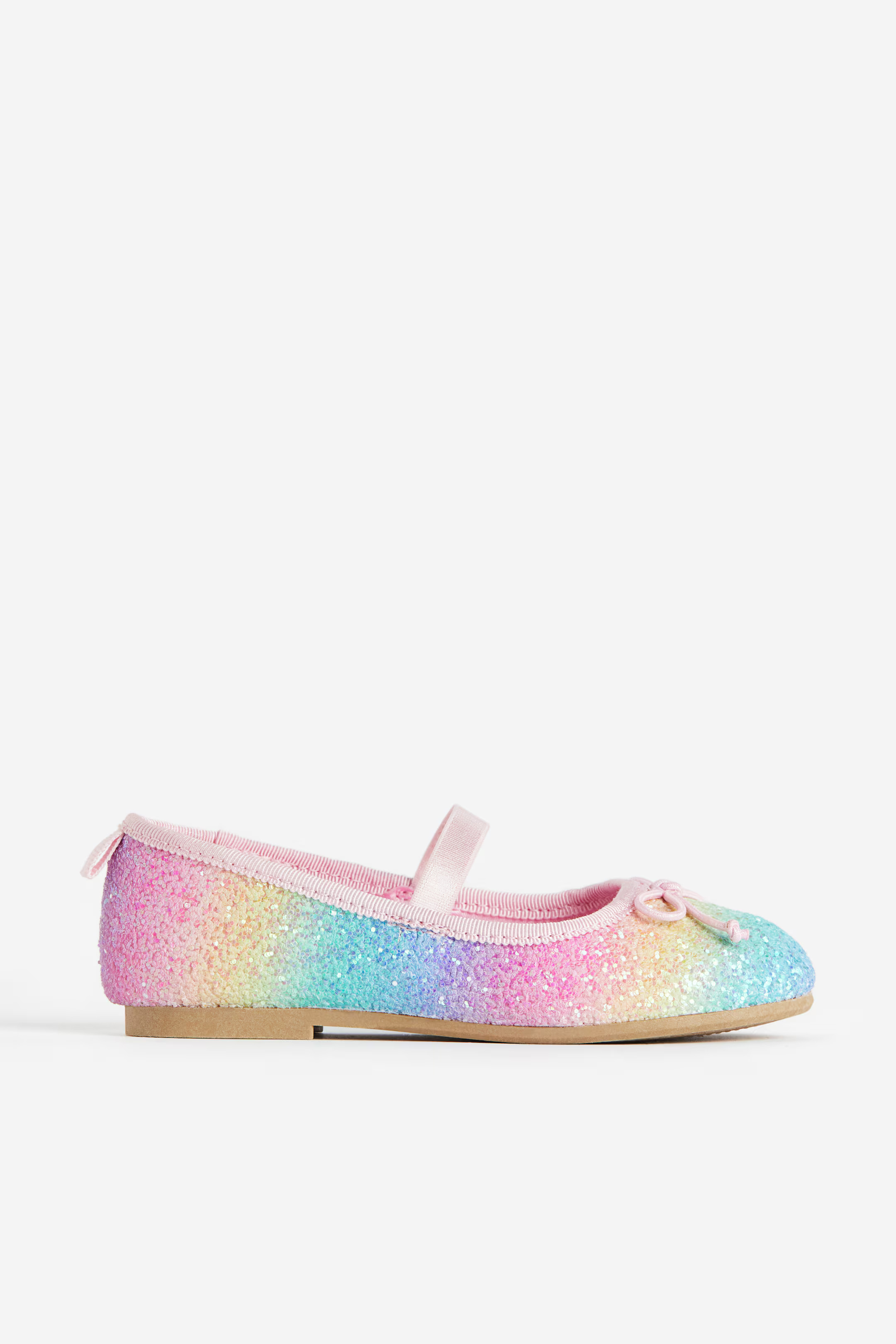 Appliquéd Ballet Flats - Light pink/glittery - Kids | H&M US | H&M (US + CA)