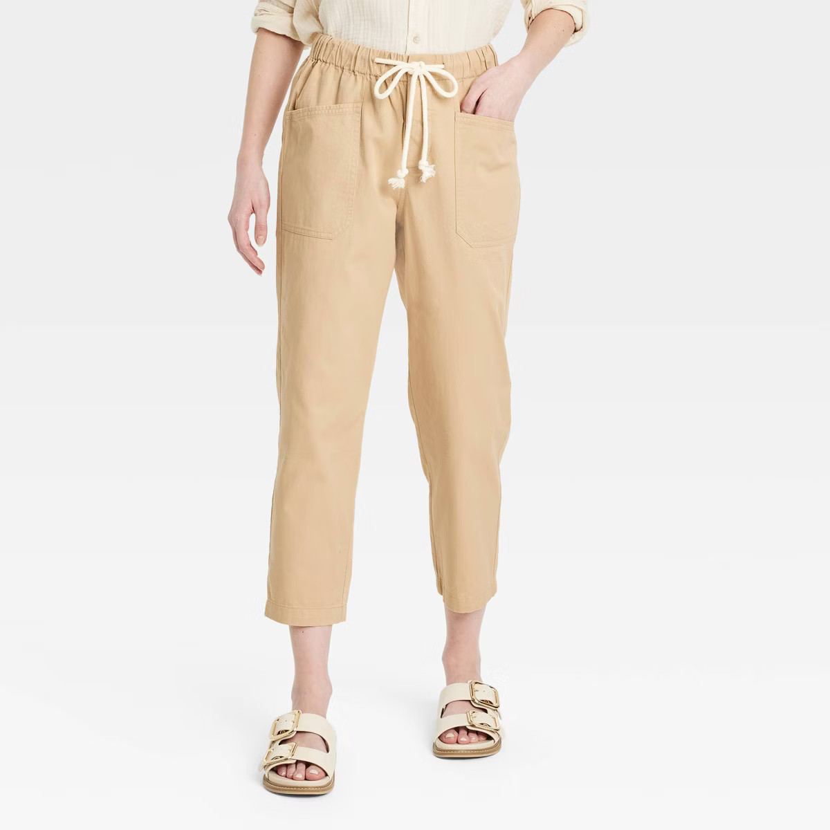 Women's Mid-Rise Pull-On Pants - Universal Thread™ Tan | Target