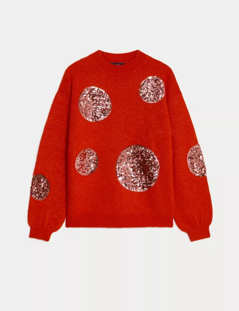 Recycled Blend Sequin Spot Print Jumper | Marks & Spencer (UK)