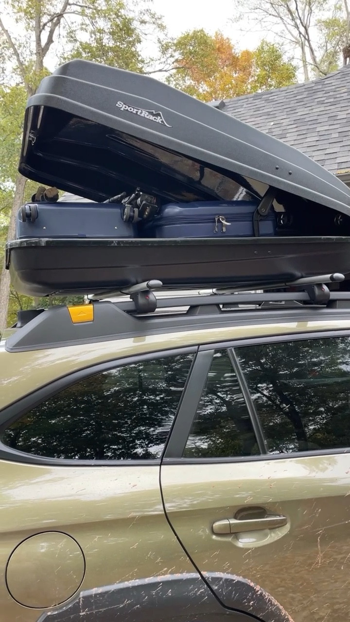 Rooftop cargo box and cross bars. This worked perfectly holding three suitcases, hiking gear and other miscellaneous items for our road trip to Colorado. 
Travel. Luggage rack  

#LTKxPrime #LTKtravel #LTKhome