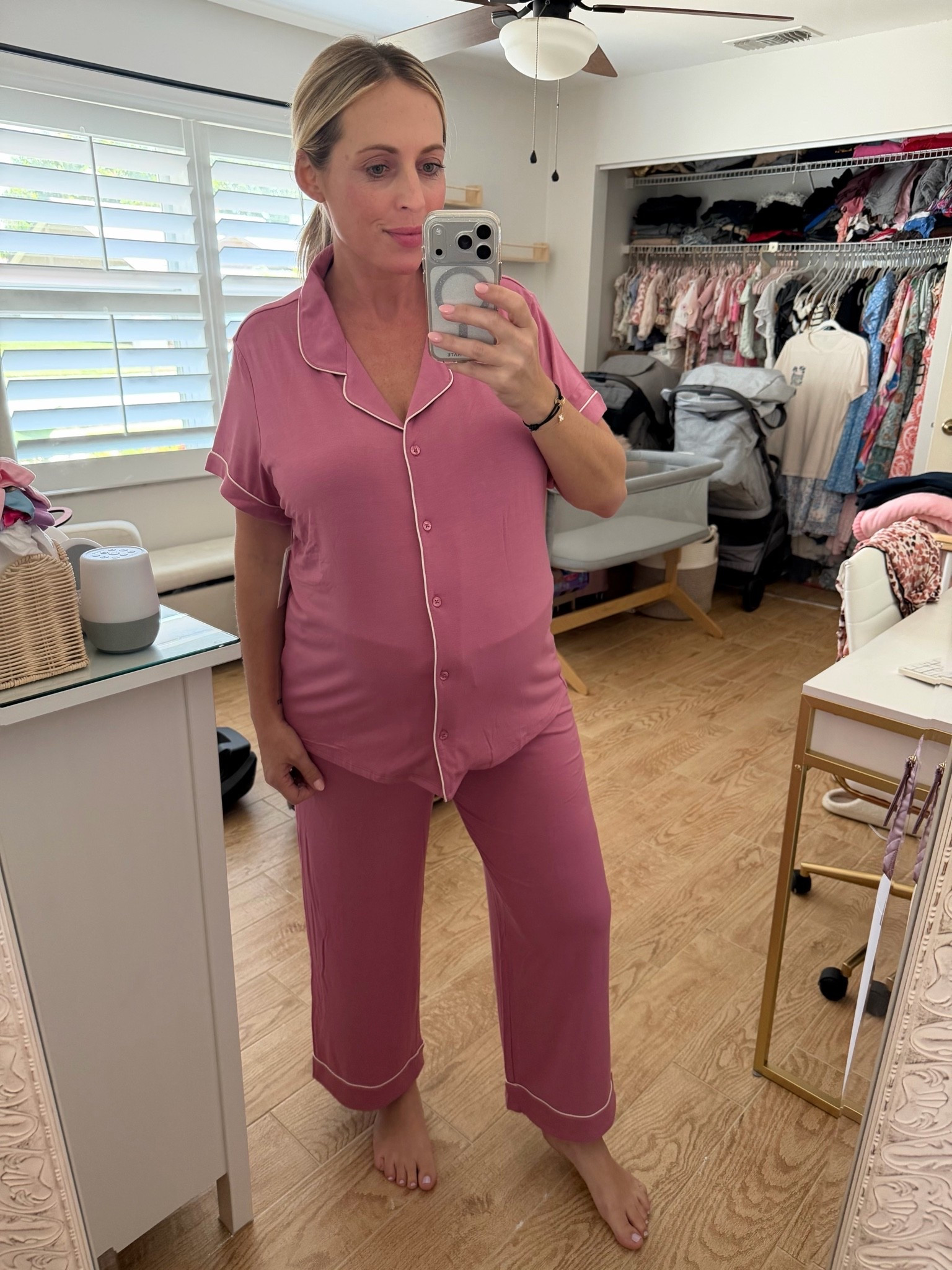 Nordstrom moonlight pajamas. Wearing XL at 32 weeks pregnant, sized up 1.

#LTKBump #LTKSaleAlert #LTKselfcare