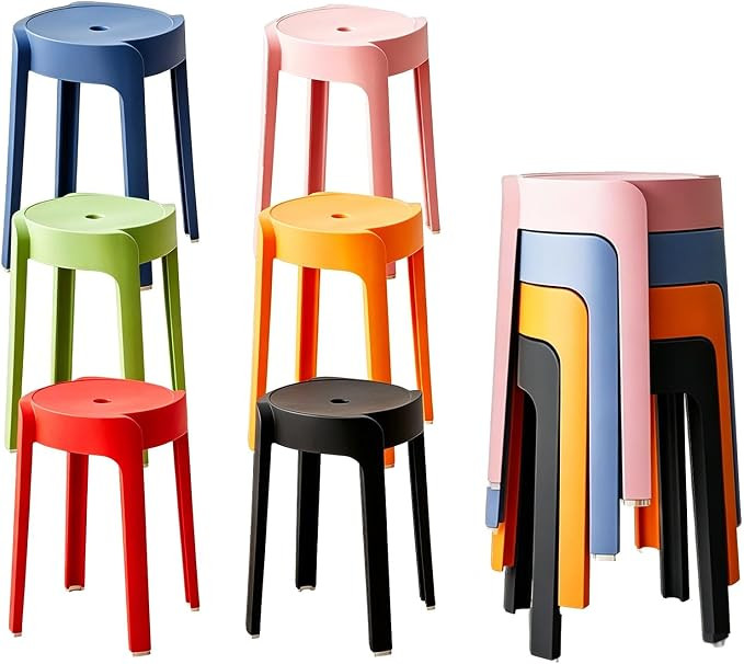 6 Pack Stackable Plastic Stools for Home & School - 18" Portable Nesting Stools,300lbs Load Beari... | Amazon (US)