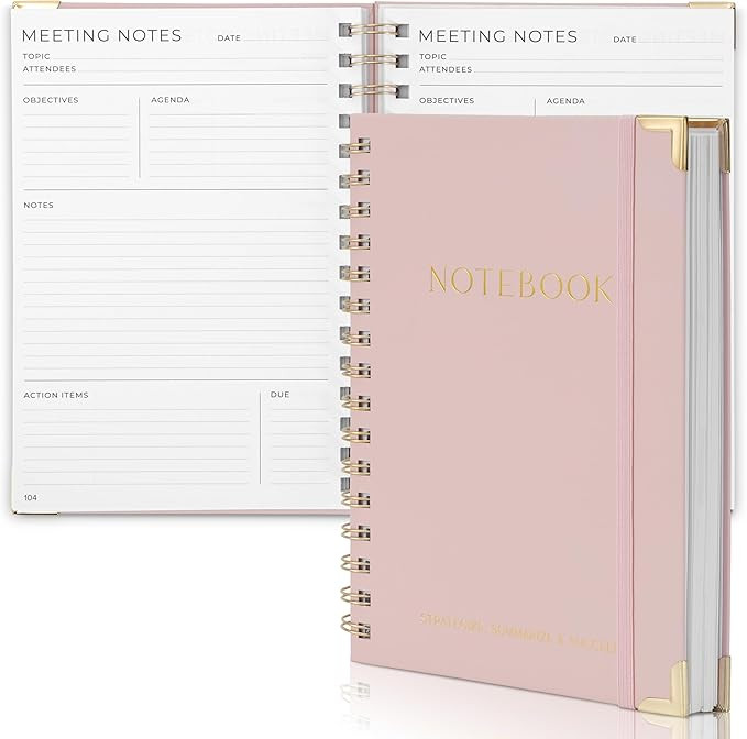 Beautiful Thick Meeting Notebook For Work - Perfect To Keep Track Of +200 Meetings - Stylish And ... | Amazon (US)