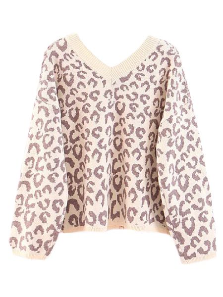 'Louisa' V-Neck Leopard Print Sweater (3 Colors) | Goodnight Macaroon
