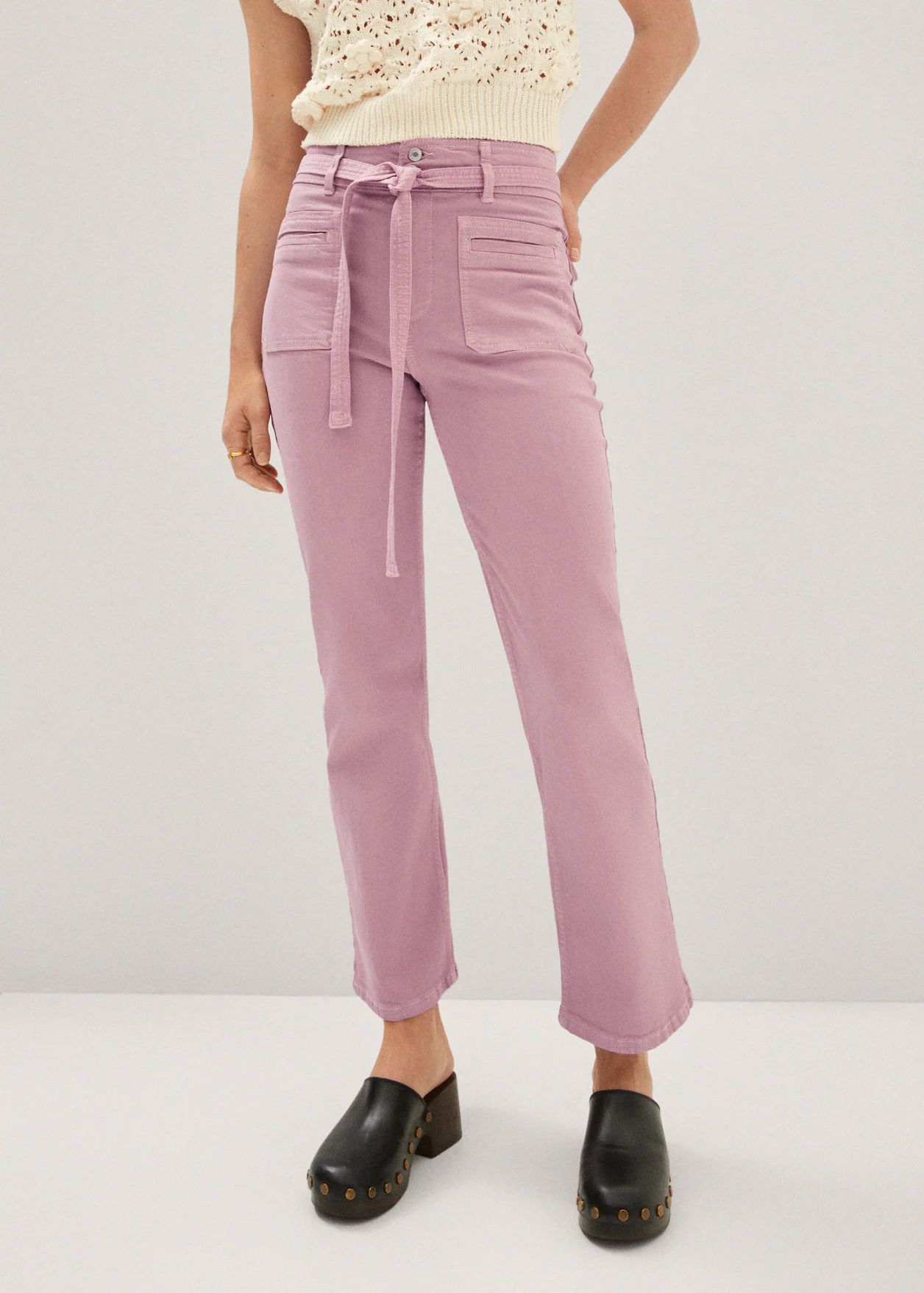 Straight-leg jeans with bow detail | MANGO (US)