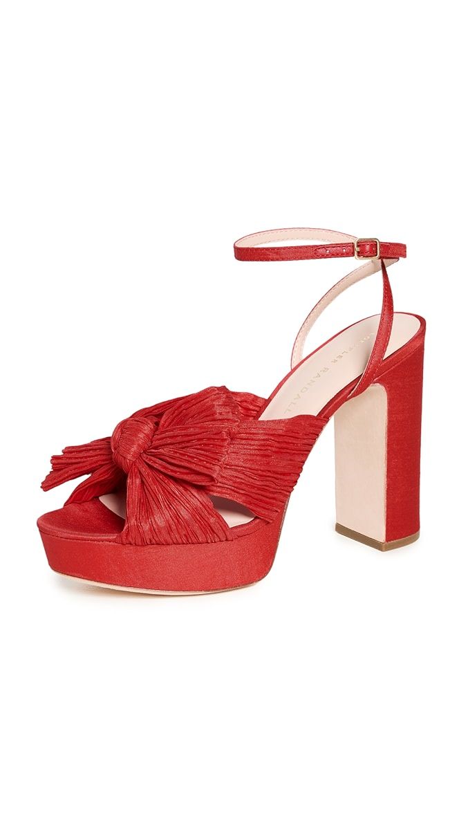 Natalia Platform Pleated Bow Sandals | Shopbop