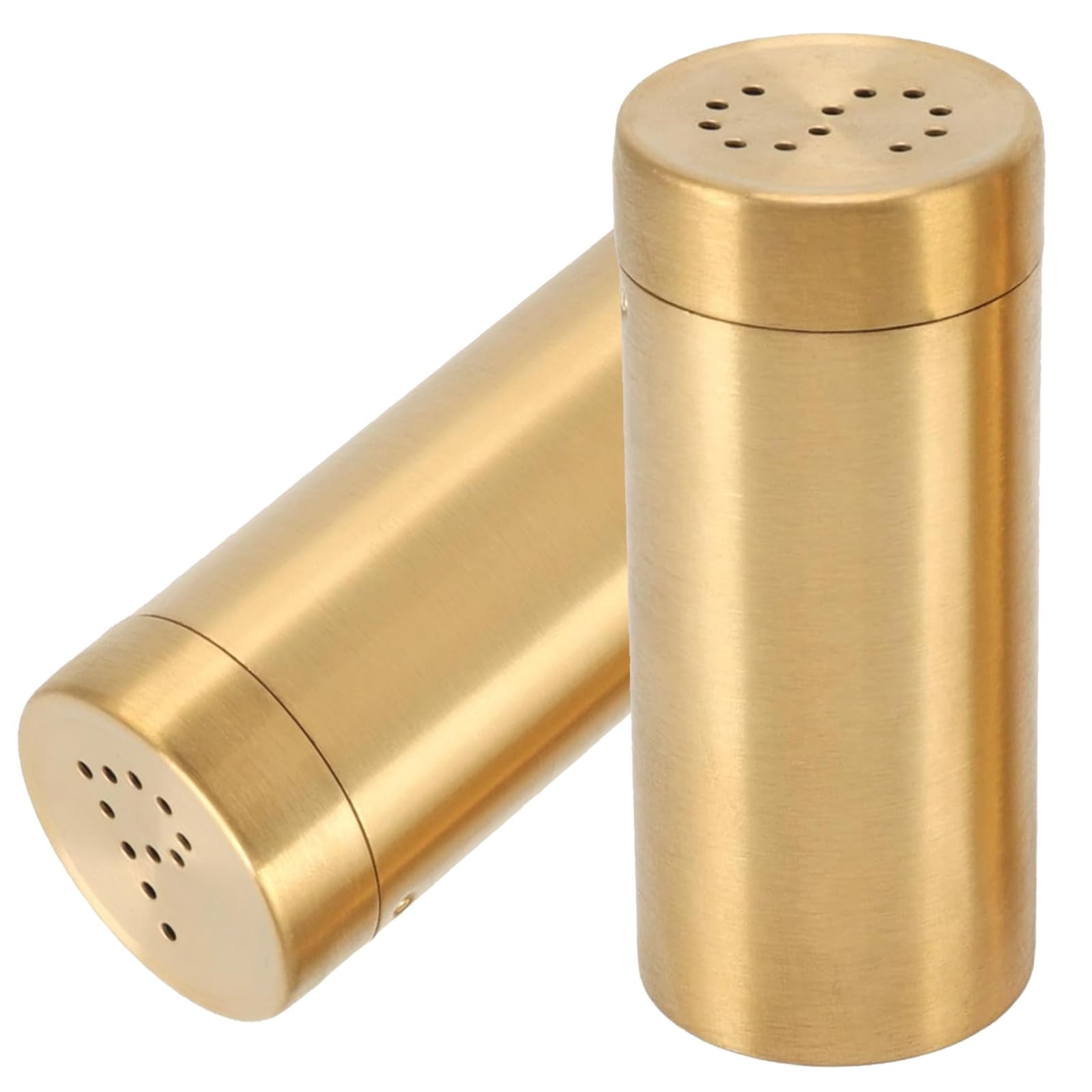2Pcs Gold Spice Jars, Stainless Steel Spice Containers Seasoning Shaker Bottle with Shaker Lids, ... | Amazon (US)