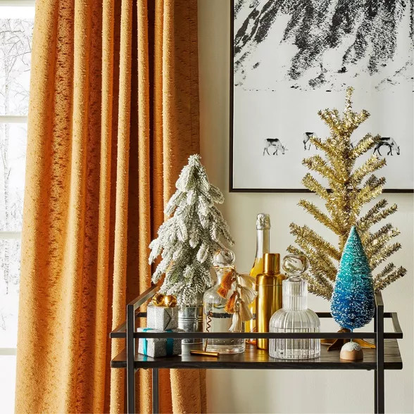 Large Flocked Christmas Tree in Galvanized Bucket Decorative Figurine Silver - Wondershop™ | Target