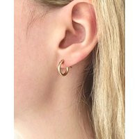 Small Gold Hoop Earrings, Thick Everyday Hoops, Minimalist Fill Modern Geometric Jewelry, Latch Back Gift For Her | Etsy (US)